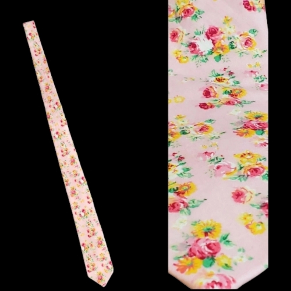 Pink Floral Necktie